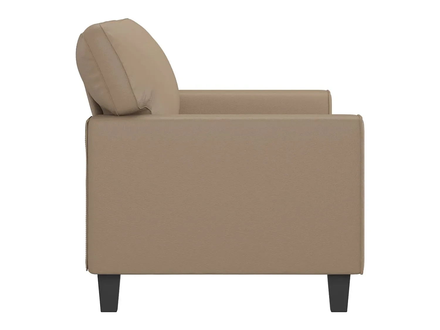 Sofá* Sofá de 2 lugares 140 cm couro artificial cor cappuccino PT306813 Castanho