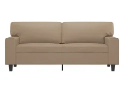 Sofá* Sofá de 2 lugares 140 cm couro artificial cor cappuccino PT306813 Castanho