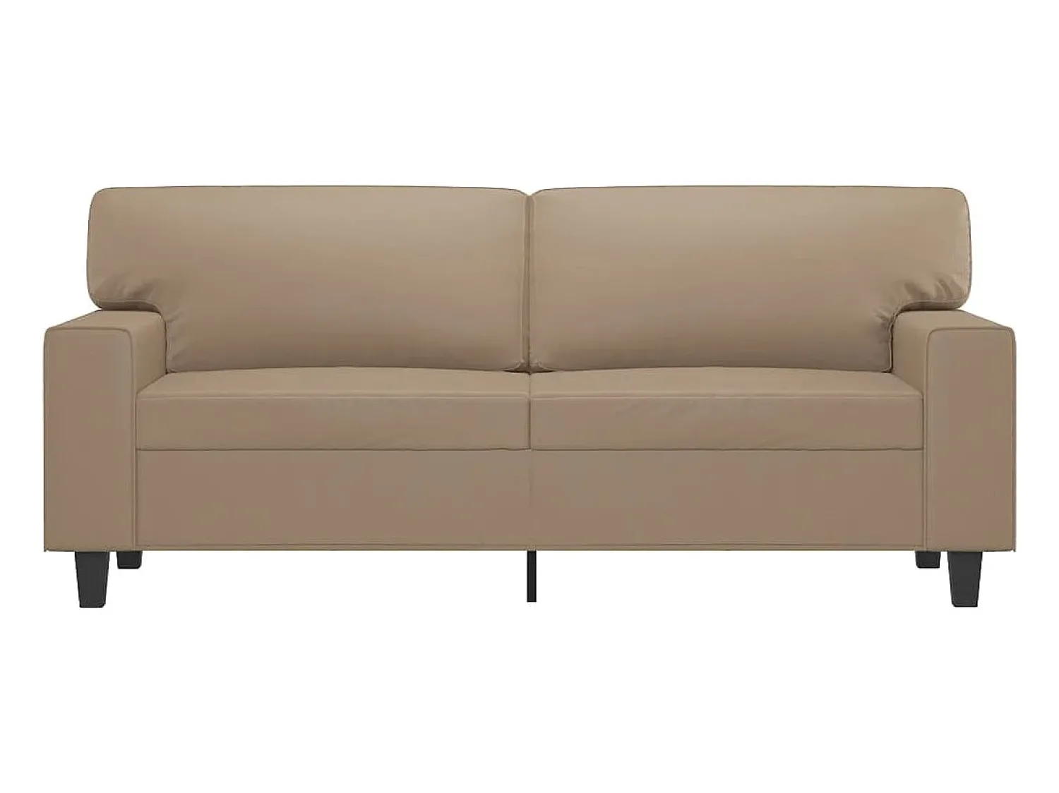 Sofá* Sofá de 2 lugares 140 cm couro artificial cor cappuccino PT306813 Castanho
