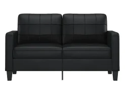 Sofá| Sofá de 2 lugares 140 cm couro artificial PT240208 Preto
