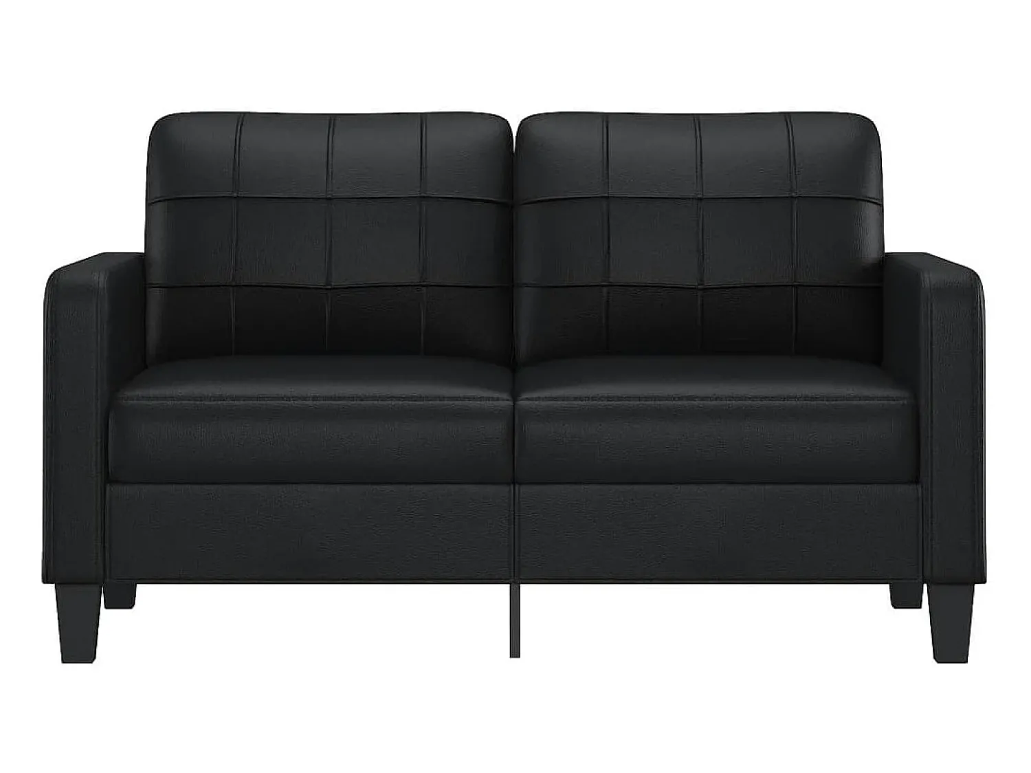 Sofá| Sofá de 2 lugares 140 cm couro artificial PT240208 Preto