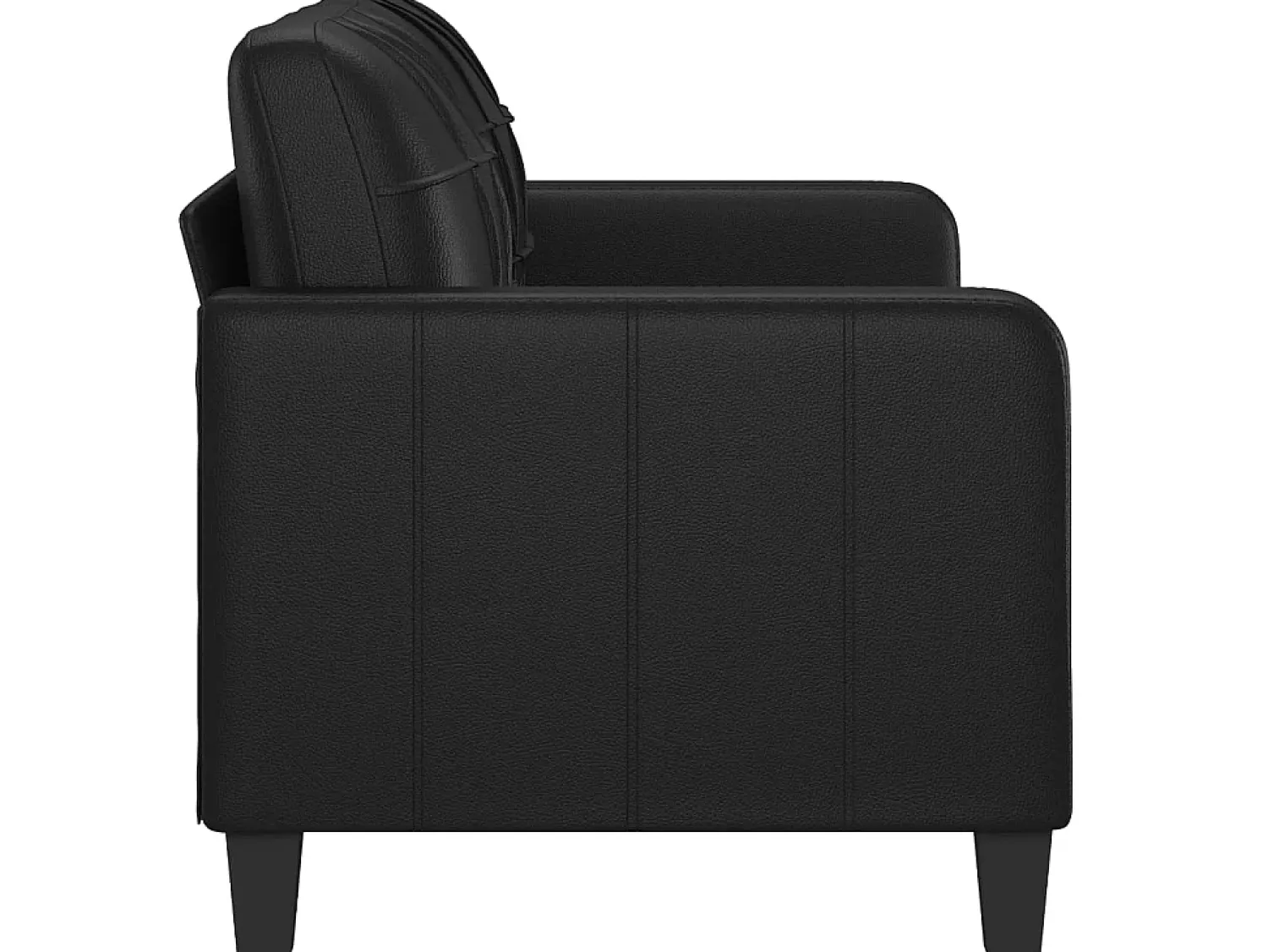 Sofá| Sofá de 2 lugares 140 cm couro artificial PT240208 Preto