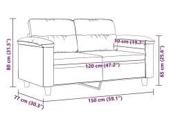 Discount vidaxl Sofá de 2 lugares 120 cm tecido de microfibra -escuro Cinzento