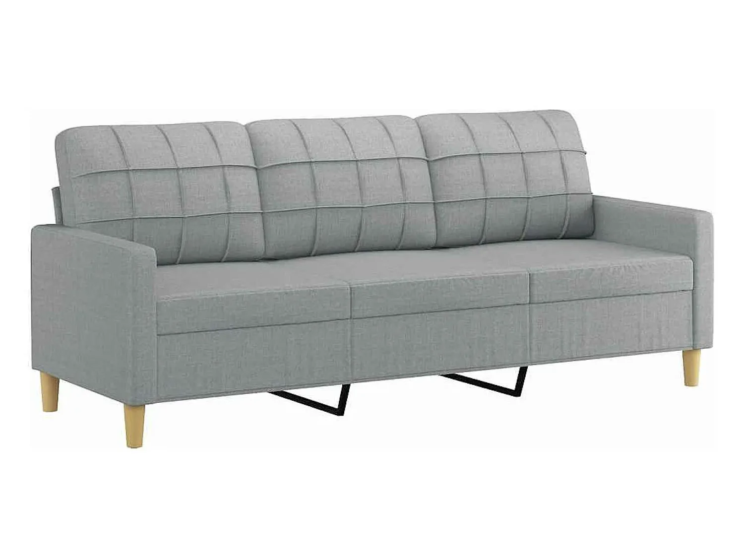 vidaxl Sofá de 3 lugares 180 cm tecido cinza-claro^ Sofá
