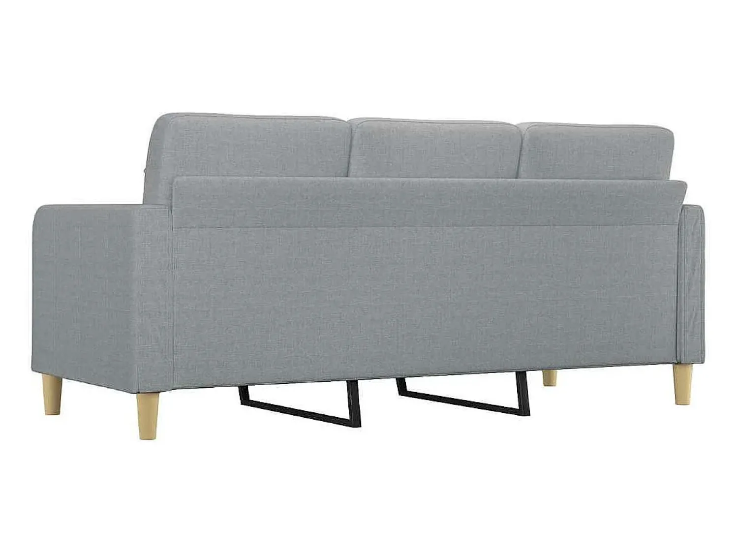 vidaxl Sofá de 3 lugares 180 cm tecido cinza-claro^ Sofá