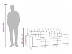 vidaxl Sofá de 3 lugares 180 cm tecido cinza-claro^ Sofá