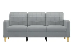 Sofá de 3 lugares 180 cm tecido cinza-claro PT856826^ Sofá
