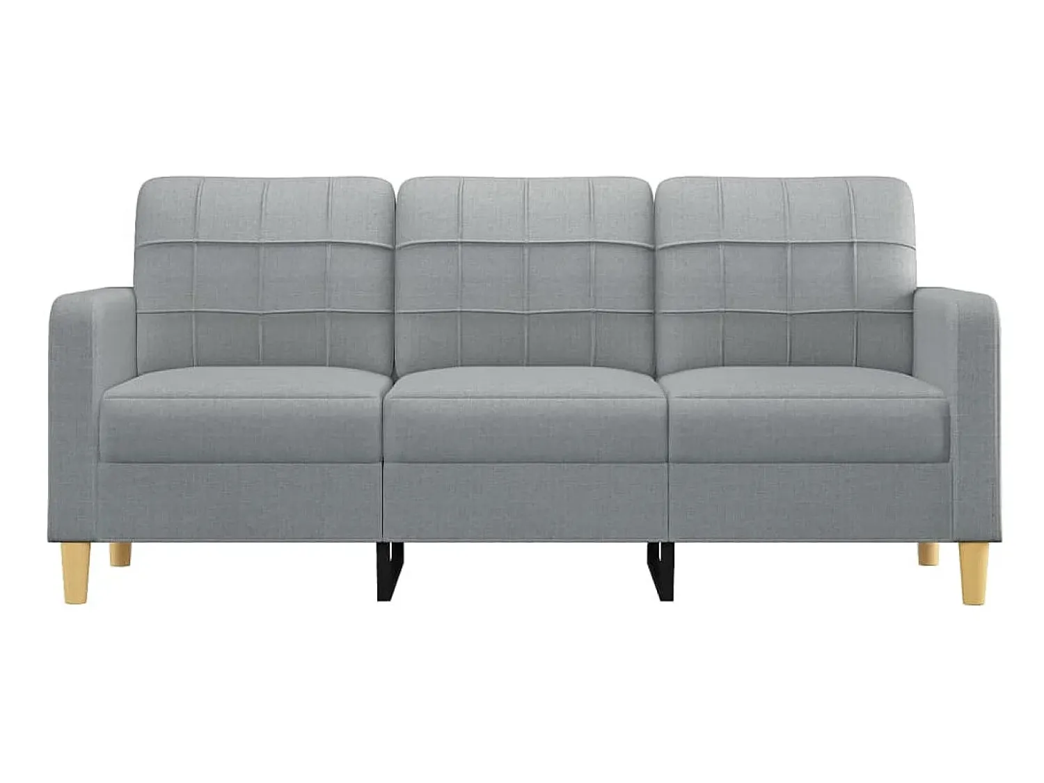 Sofá de 3 lugares 180 cm tecido cinza-claro PT856826^ Sofá