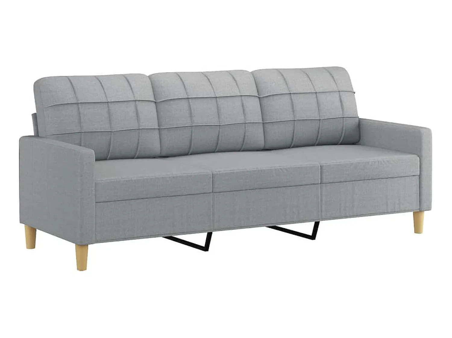 Sofá de 3 lugares 180 cm tecido cinza-claro PT856826^ Sofá