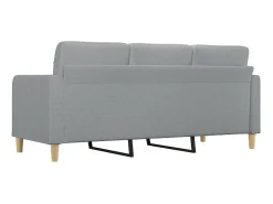 Sofá de 3 lugares 180 cm tecido cinza-claro PT856826^ Sofá