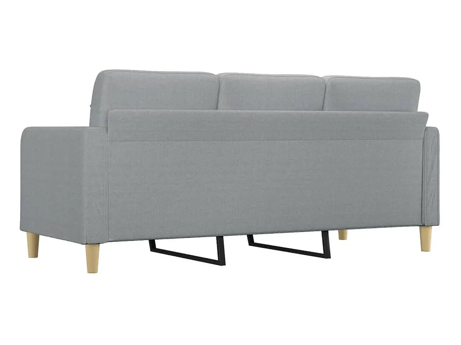 Sofá de 3 lugares 180 cm tecido cinza-claro PT856826^ Sofá