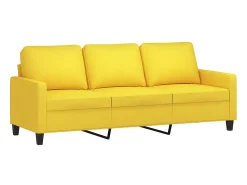 Sofá| Sofá de 3 lugares 180 cm tecido -claro PT380143 Amarelo