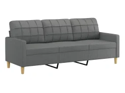 New Sofá de 3 lugares 180 cm tecido cinza-escuro PT486148 Cinzento