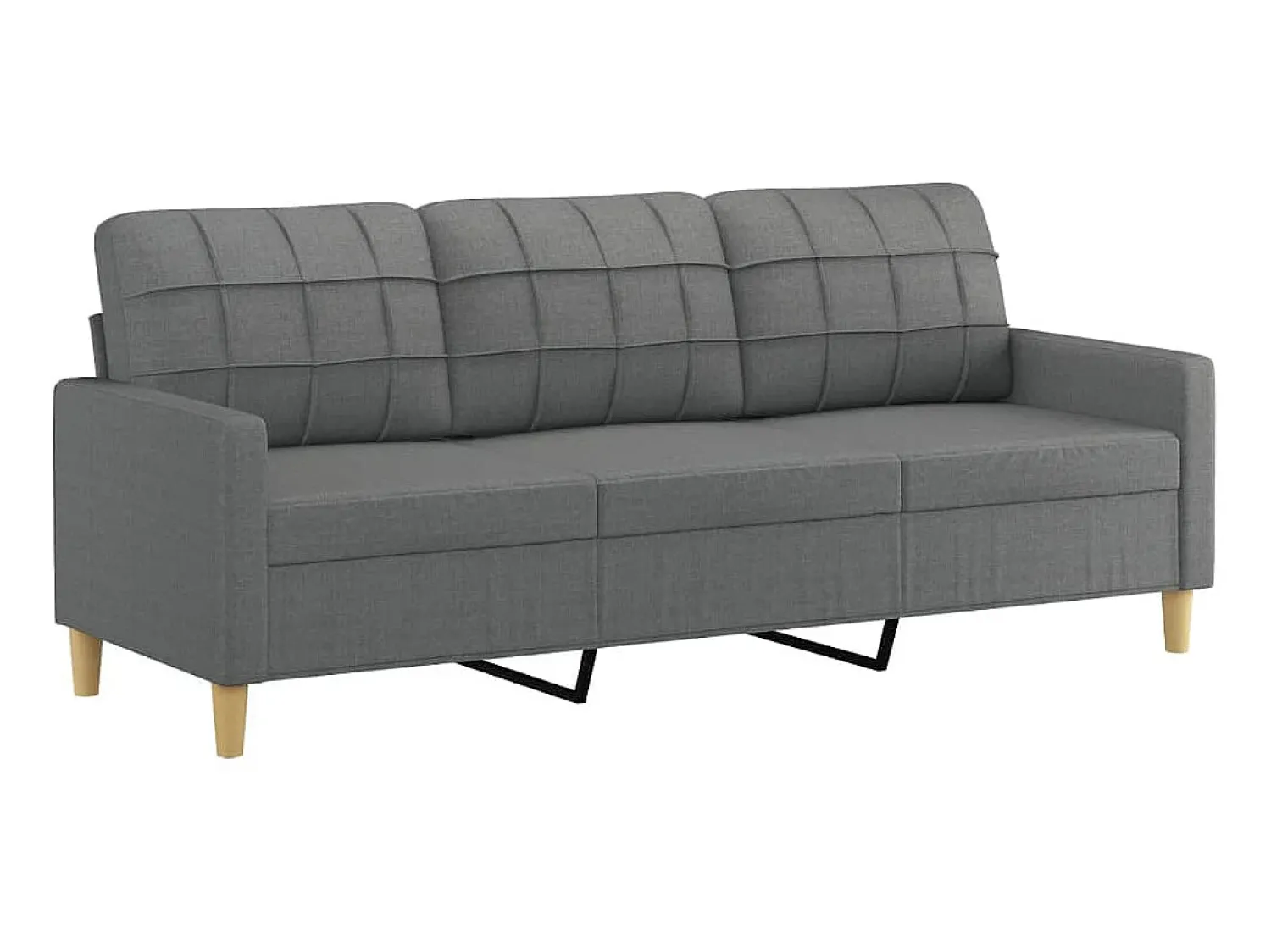 New Sofá de 3 lugares 180 cm tecido cinza-escuro PT486148 Cinzento