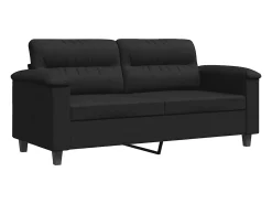 Sofá|vidaxl Sofá de 2 lugares 140 cm tecido de microfibra Preto