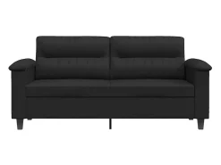 Sofá|vidaxl Sofá de 2 lugares 140 cm tecido de microfibra Preto