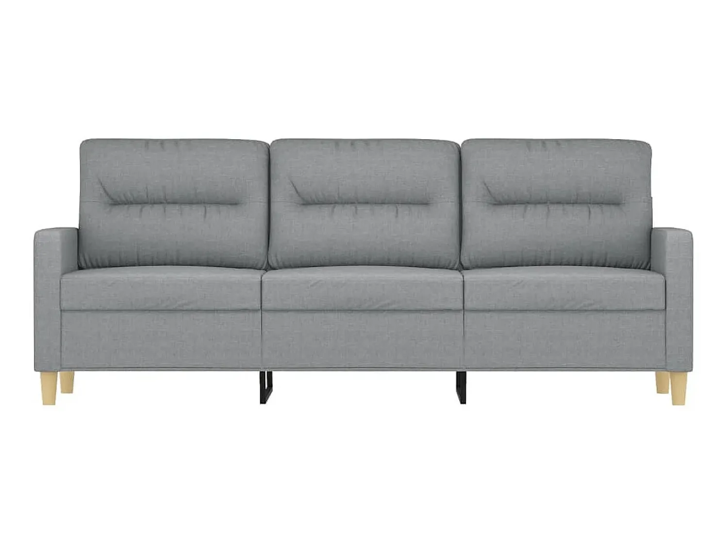 Best Sofá de 3 lugares 180 cm tecido cinza-claro PT901463 Cinzento