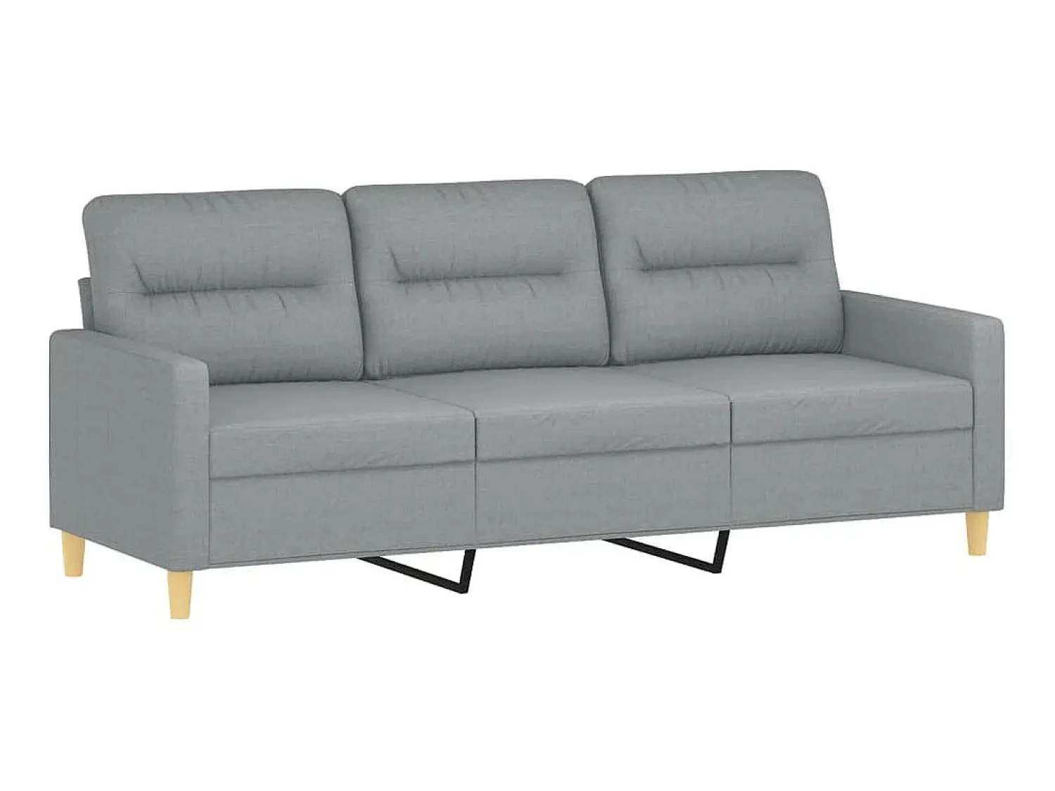 Best Sofá de 3 lugares 180 cm tecido cinza-claro PT901463 Cinzento