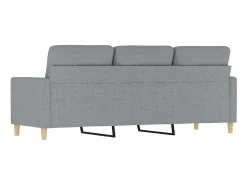 Best Sofá de 3 lugares 180 cm tecido cinza-claro PT901463 Cinzento