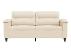 Best vidaxl Sofá de 2 lugares 140 cm tecido de microfibra Bege