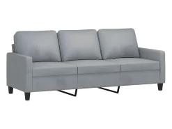 Sofá de 3 lugares 180 cm tecido cinza-claro PT137972^ Sofá