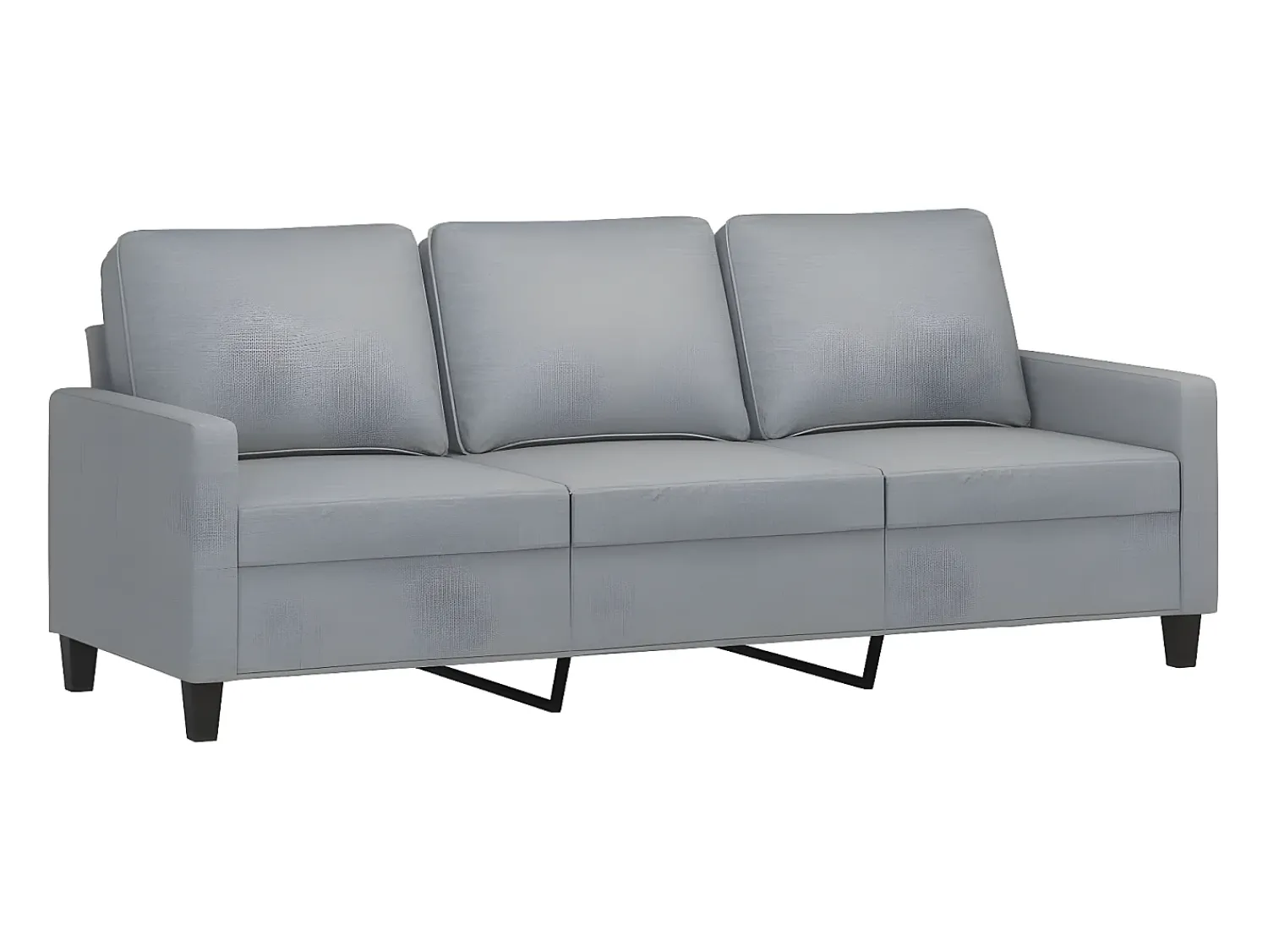 Sofá de 3 lugares 180 cm tecido cinza-claro PT137972^ Sofá