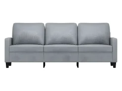 Sofá de 3 lugares 180 cm tecido cinza-claro PT137972^ Sofá