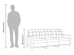 vidaxl Sofá de 3 lugares 210 cm tecido -claro^ Sofá