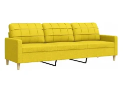 vidaxl Sofá de 3 lugares 210 cm tecido -claro^ Sofá