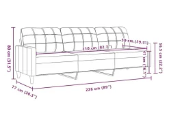 vidaxl Sofá de 3 lugares 210 cm tecido -claro^ Sofá