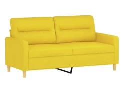 Sofá|vidaxl Sofá de 2 lugares 140 cm tecido -claro Amarelo