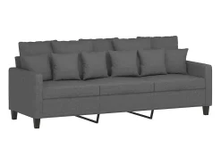 Sofá*vidaxl Sofá de 3 lugares 180 cm tecido cinza-escuro Cinzento