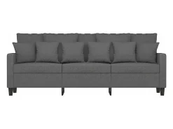 Sofá*vidaxl Sofá de 3 lugares 180 cm tecido cinza-escuro Cinzento