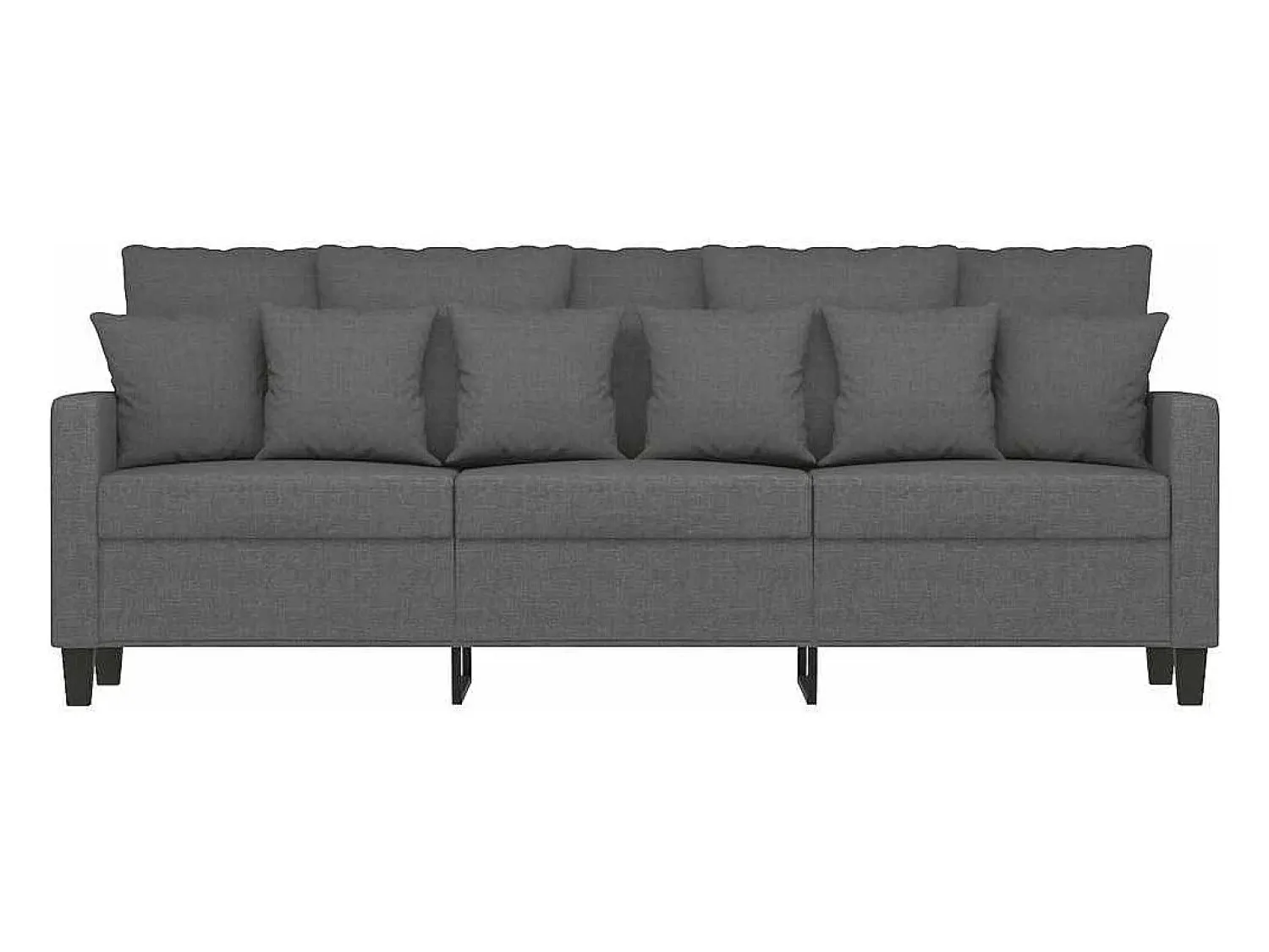 Sofá*vidaxl Sofá de 3 lugares 180 cm tecido cinza-escuro Cinzento