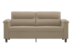 Outlet Sofá de 2 lugares 140 cm tecido de microfibra cinza-acastanhado PT288960 Taupe