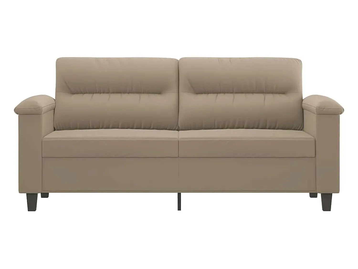 Outlet Sofá de 2 lugares 140 cm tecido de microfibra cinza-acastanhado PT288960 Taupe