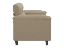 Outlet Sofá de 2 lugares 140 cm tecido de microfibra cinza-acastanhado PT288960 Taupe