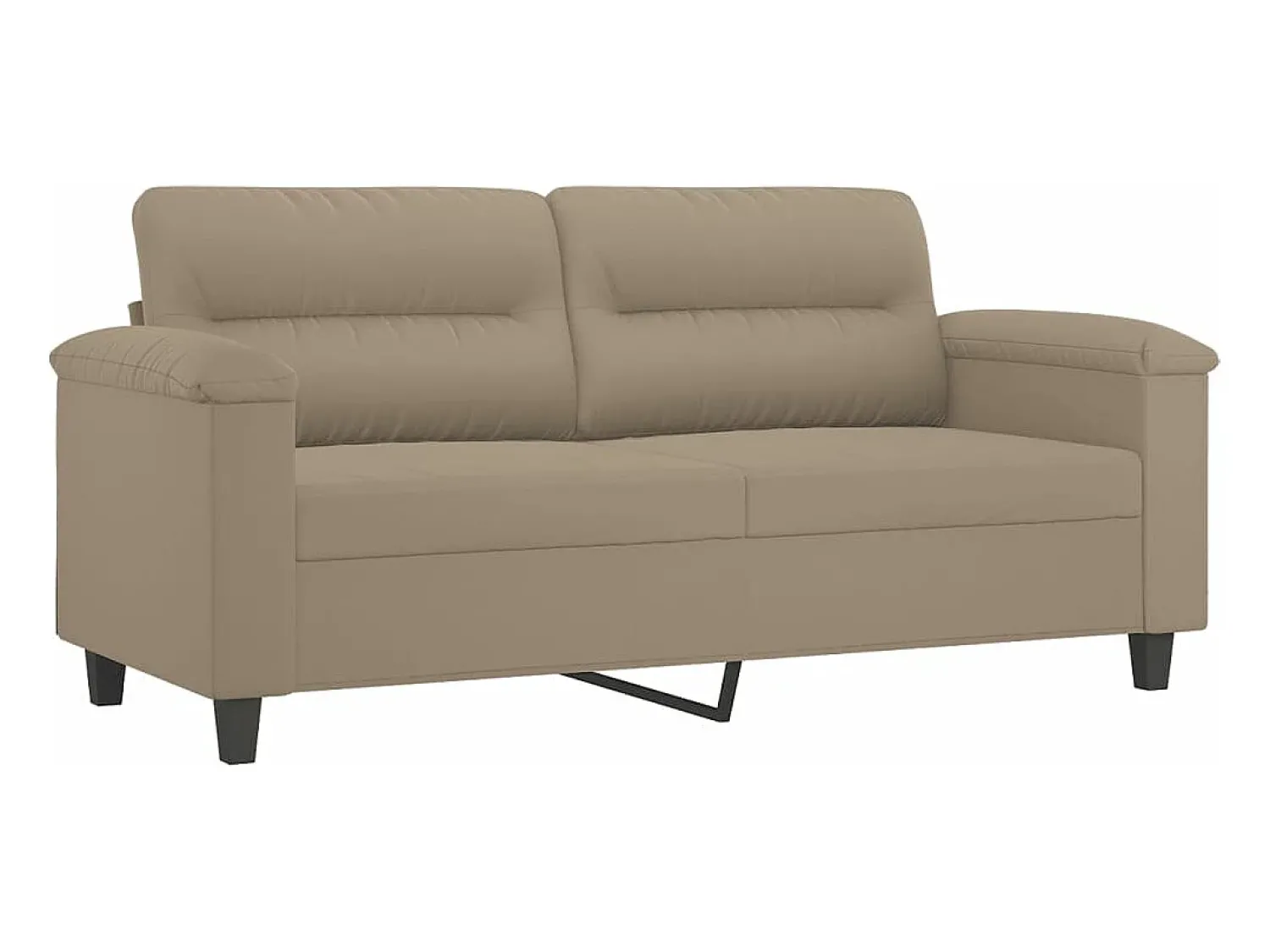 Outlet Sofá de 2 lugares 140 cm tecido de microfibra cinza-acastanhado PT288960 Taupe
