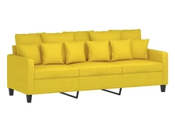 vidaxl Sofá de 3 lugares 180 cm tecido -claro^ Sofá