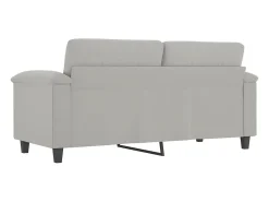 Sofá de 2 lugares 140 cm tecido de microfibra cinzento-claro PT490126^ Sofá