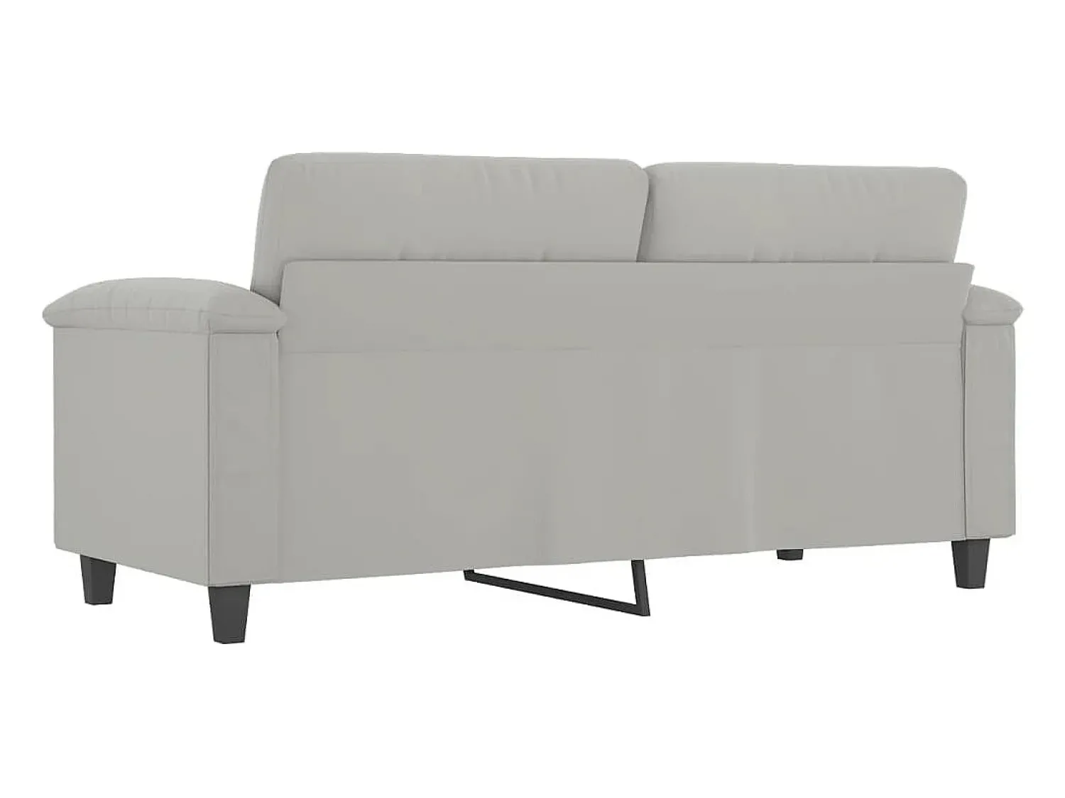 Sofá de 2 lugares 140 cm tecido de microfibra cinzento-claro PT490126^ Sofá