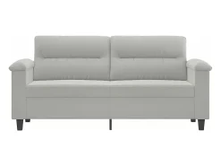 Sofá de 2 lugares 140 cm tecido de microfibra cinzento-claro PT490126^ Sofá