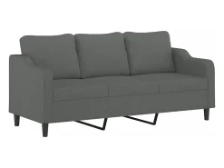 Clearance vidaxl Sofá de 3 lugares 180 cm tecido cinza-escuro Cinzento