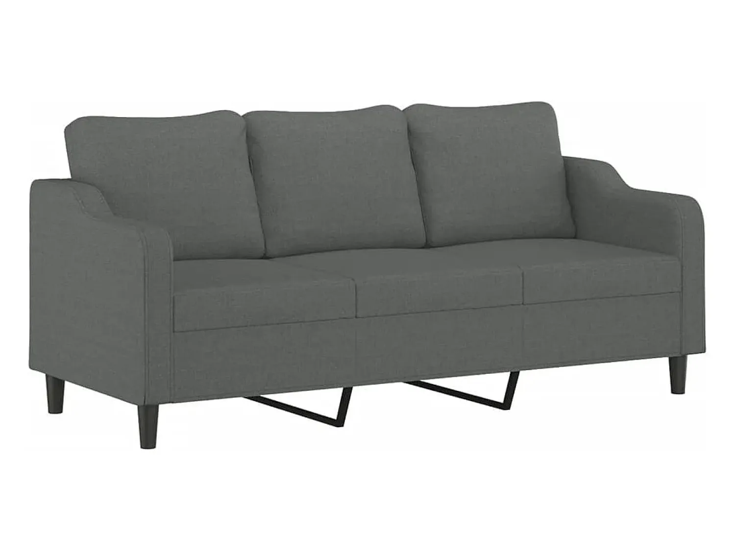 Clearance vidaxl Sofá de 3 lugares 180 cm tecido cinza-escuro Cinzento