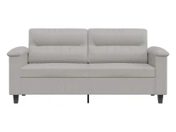 Sofá*vidaxl Sofá de 2 lugares 140 cm tecido de microfibra -claro Cinzento