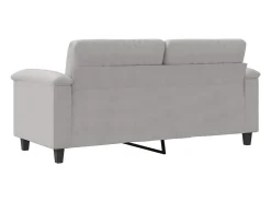 Sofá*vidaxl Sofá de 2 lugares 140 cm tecido de microfibra -claro Cinzento