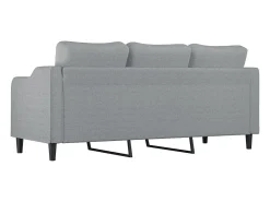 Sofá de 3 lugares 180 cm tecido cinza-claro PT665103^ Sofá