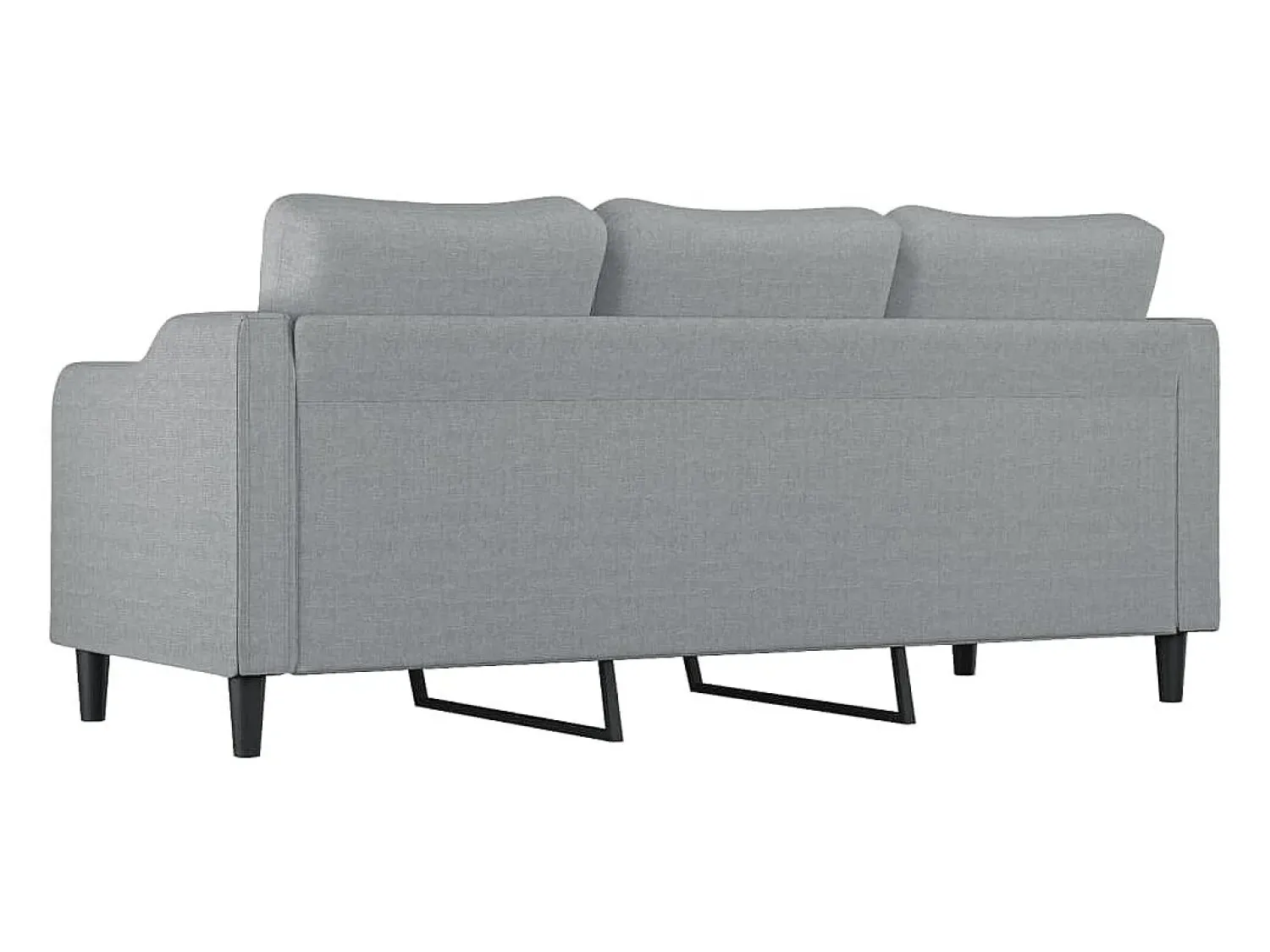 Sofá de 3 lugares 180 cm tecido cinza-claro PT665103^ Sofá