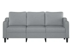 Sofá de 3 lugares 180 cm tecido cinza-claro PT665103^ Sofá