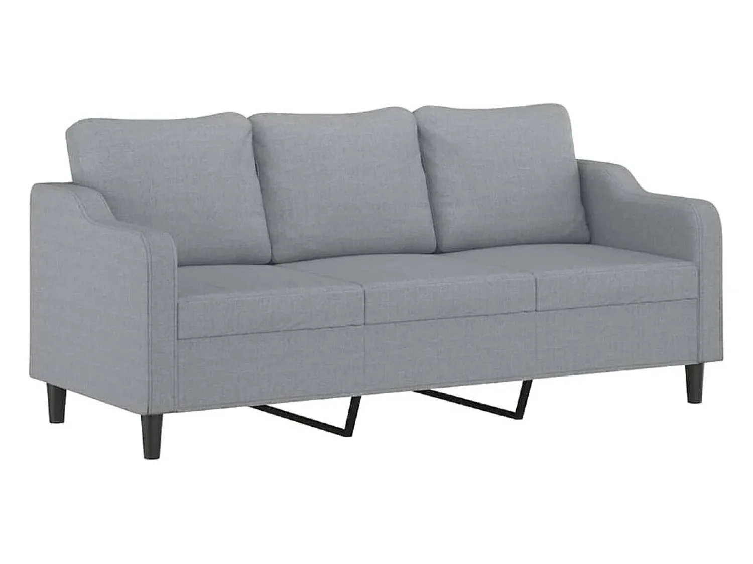 Sofá de 3 lugares 180 cm tecido cinza-claro PT665103^ Sofá